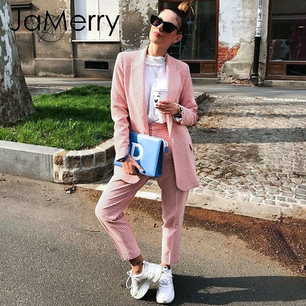 Pink Plaid Blazer