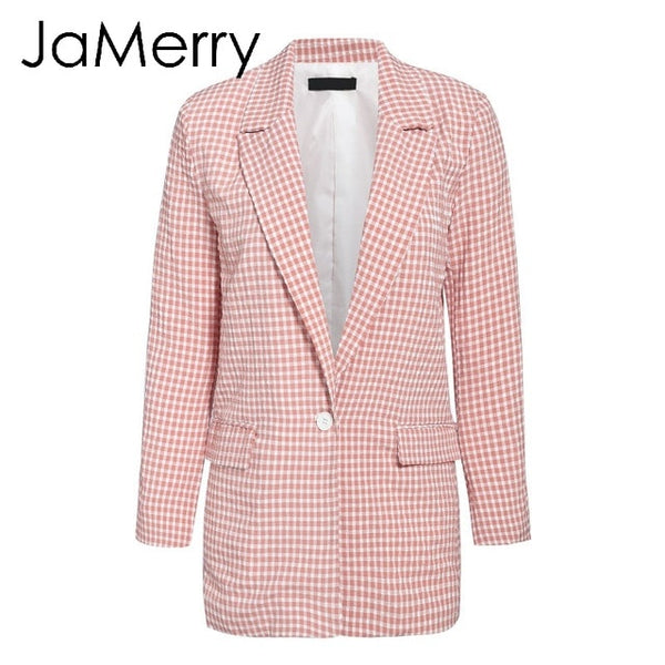 Pink Plaid Blazer