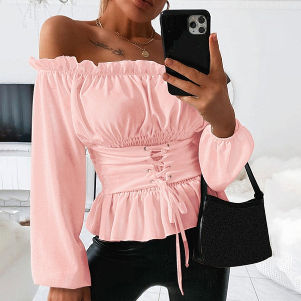 Off Shoulder Ruffle Blouse