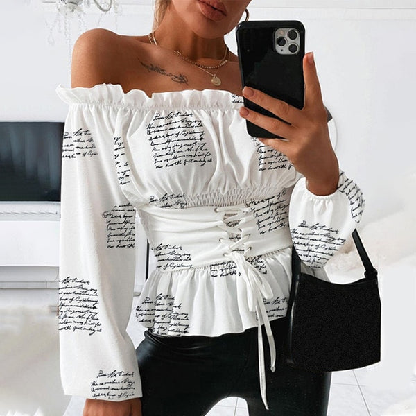 Off Shoulder Ruffle Blouse