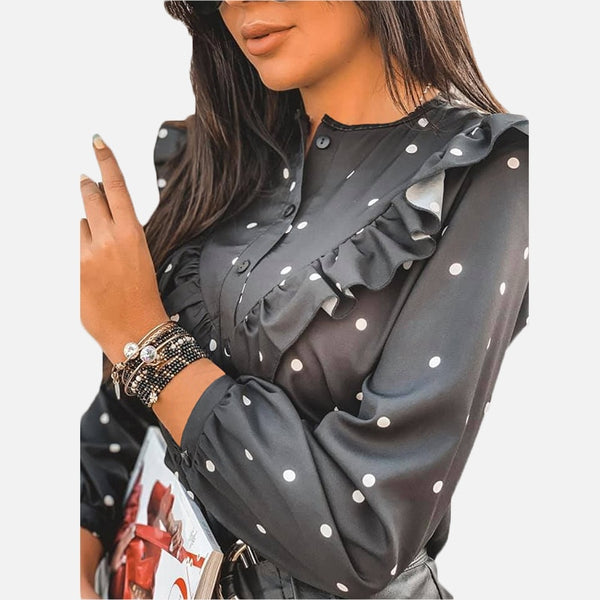 Ruffle Polka Dot  Blouse