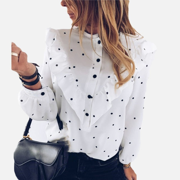 Ruffle Polka Dot  Blouse