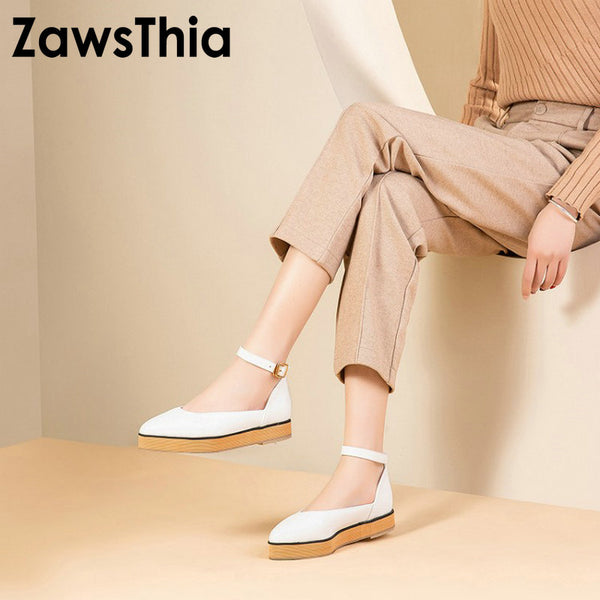 White Pink Black Pointed Shoes