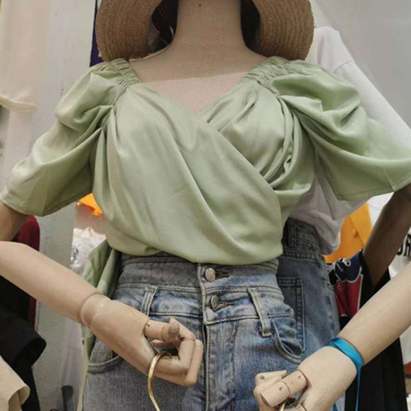 V-Neck Puff Sleeve Top