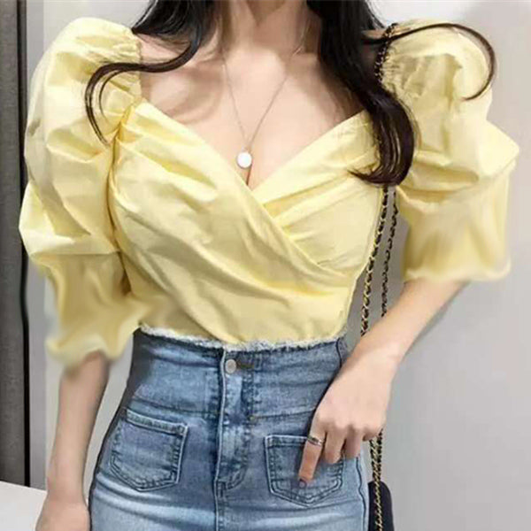 V-Neck Puff Sleeve Top