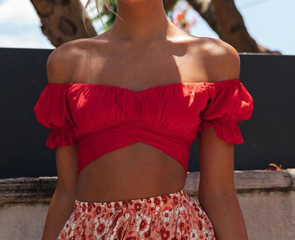 Off Shoulder Crop Top